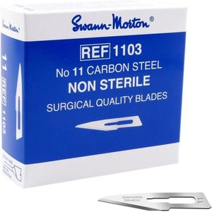 Swann Morton mesjes niet steriel nr 11 Swann Morton - RVS - Past op houder nummer 3 - Nummer 11