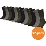 Puma - Sportsokken - Zwart/Grijs/Donkergroen - 12 paar Unisex