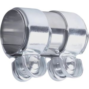Universal RVS Uitlaatklem Ø50, 55, 60 mm - Dubbele Klem Voor Uitlaatsystemen - 95 mm Lengte