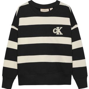 Calvin Klein Jeans Striped Modern Comfort Cn Trui Zwart 14 Years Jongens