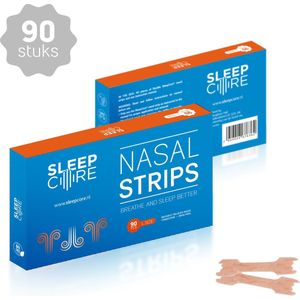 SleepCore® - 90 Neuspleisters - Anti Snurk Pleisters - Neusstrips - Strips - Hypoallergene Lijm - 90 strips - Slaapproblemen - Breathe - Slaap - Bandage - Right - Ademen - Neus - Sterke kleefstof - Stuks - Neusspreider - Snurken - Right - Well