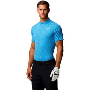 Castore Club Glow Printed Korte Mouw Poloshirt Blauw XL Man