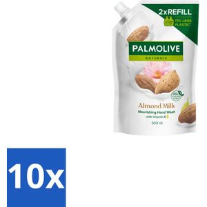 Palmolive – Handzeep Navulling – Naturals Almond Milk – 500 ml - Bulkverpakking - 10 stuks