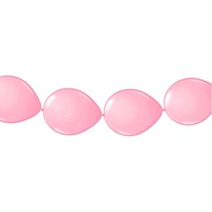 Feestversiering - Ballonnen slinger lichtroze 3 meter - roze versiering/feestartikelen
