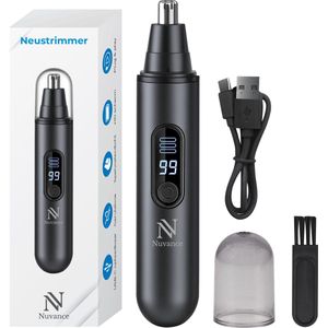 Nuvance Neustrimmer - Oplaadbaar & Afspoelbaar - Neushaartrimmers - Oortrimmer - Mannen & Vrouwen - USB C - Zwart