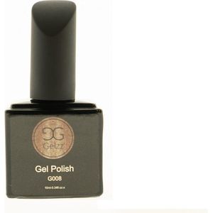 Gelzz Gellak - Gel Nagellak - kleur Splash of Bronze G008 - BruinGlitter - Dekkende kleur - 10ml - Vegan