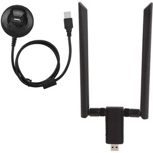 USB-netwerkkaart, RTL8812AU AC USB 2.4G / 5.8G dual-band WiFi-dongle-adapter, ondersteuning voor WPA / WPA2 / WEP / 802.1X / WMM-gegevensversleuteling, draadloze netwerkkaart met sterk anti-interferentievermogen