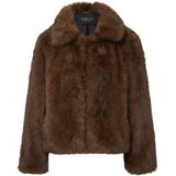 s.Oliver BLACK LABEL - Faux Fur Jas - Donkerbruin - Winterjassen