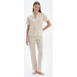 Dagi - Pyjama - Crème / Lichtgeel - 2-delig