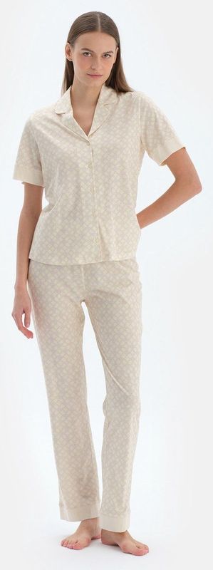 Dagi - Pyjama - Crème / Lichtgeel - 2-delig