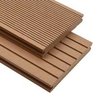 vidaXL - Terrasplanken - met - accessoires - 10 - m² - 2,2 - m - massief - HKC - teak