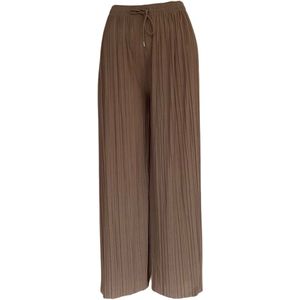 Hoogwaardige Dames Flare Broek / Pants | Flared Pantalon | Beige - Maat XL