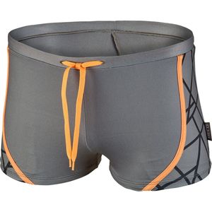 BECO tangram zwemboxer - grijs/oranje - maat 7