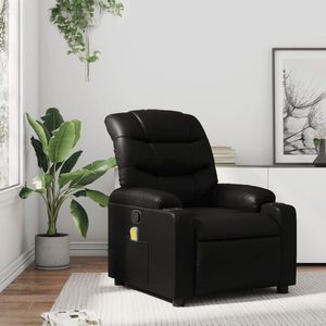 vidaXL - Massagestoel - Zwart - Kunstleer