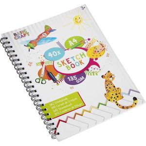 Craft Sensations A4 Schetsboek met Ringband | 135 grams | 40 Bladen | Schetsen- en kleuren voor kinderen en volwassenen