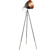 EGLO Chester Vloerlamp - E27 - 149,5 cm - Zwart/Koper