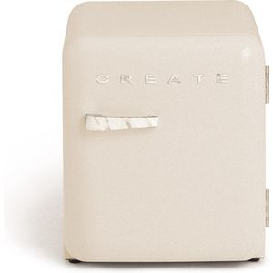 CREATE - Tafelmodel koelkast - Capaciteit 48 L - 1 planken - Handvat Marmer - Gebroken wit - RETRO FRIDGE