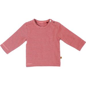MXM Baby Longsleeve- Roze- Katoen- T-shirt lange mouw- Bordeaux- Gestreept- Maat 80