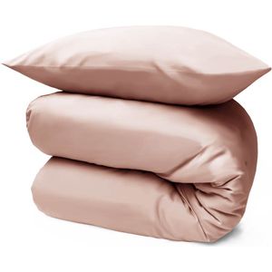 HOOMstyle Wasbaar dekbed zonder overtrek - 140x220 1 persoons met 1 kussensloop - Bloesem Roze