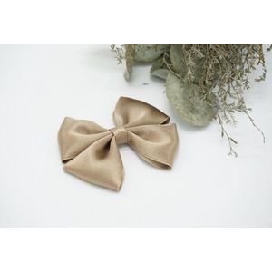 Haarstrik Satijn - Licht Bruin - Haarclip - Bows and Flowers
