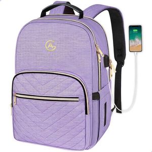 AG Luxe Rugzak Dames Paars- Rugzakken - Rugtassen - Meisje - Laptop - 28L - School - Kind - Backpack Waterafstotend- Schooltas - Reizen & Werken - Anti Diefstal Ontwerp - Inclusief Usb Oplaadstation