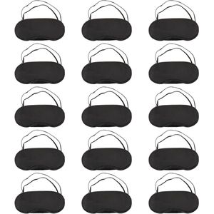 15 stuks zachte oogschaduw oogmasker met neuspad en verstelbare riem - voor op reis en slaap - zwart .