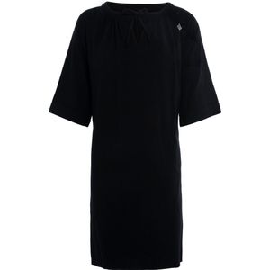 Knit Factory Fern Jurk - Tuniek dames - Strandjurk - Strandtuniek - Jurk gemaakt van 78% viscose & 22% linnen - Zomerjurk - Hoog draagcomfort - Zwart - S/M