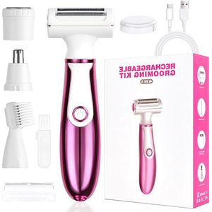 4-in-1 Elektrisch Scheerapparaat voor Dames - Draadloos Oplaadbaar Epilator - Multifunctioneel Droog en Nat - Zachte en Grondige Scheerbeurt - Waterdicht