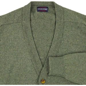 Osborne Knitwear Cardigan met knopen - Lamswol - Landscape - XL