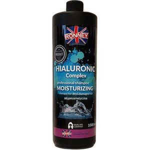Ronney Professional Shampoo Hialuronic Complex Moisturizing For Dry And Damaged Hair 1000 ml - Normale shampoo vrouwen - Voor Alle haartypes