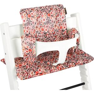 Stoelverkleiner TrippTrapp - Geschikt voor Stokke Tripp Trapp Kussenset - Kinderstoel Verkleiner - Perfecte Pasvorm - Geplastificeerd en Snel Schoon - Roze - Bloemen Print