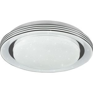 LED Plafondlamp - Plafondverlichting - Torna Atras - 10.5W - Aanpasbare Kleur - Afstandsbediening - Dimbaar - Sterlicht - Rond - Mat Wit - Kunststof