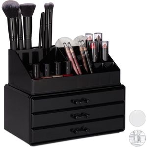 Relaxdays Make-up Organizer - Sieradendoosje - Cosmetica - Zwart