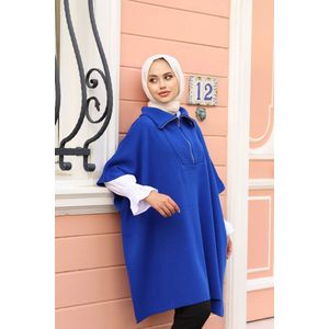 SOCKSTON - Gebreide Poncho voor Dames - Omslagvest - Blauw