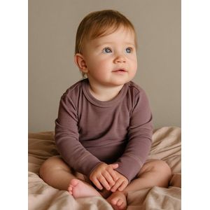 Wollen Romper lange mouw – Merinowol - Twilight Mauve - maat 50