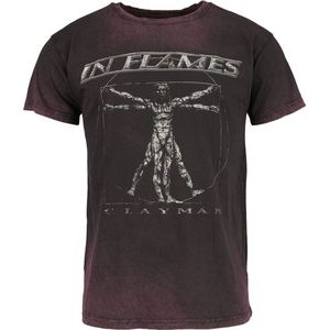 In Flames Clayman Vitruvian Heren T-shirt - donkerrood - M