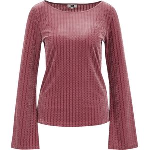 WE Fashion - Fluweel Top - Oudroze