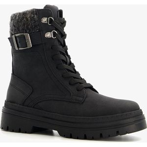 Blue Box dames boots met stoffen details - Zwart - Uitneembare zool - Maat 39