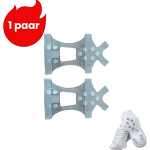 1 paar - Antislip schoenovertrekken voor buiten met stijgijzers - Valbestendige en slijtvaste spikes voor bergbeklimmen - Hulpmiddel tegen sneeuw en ijsvorming - Geschikt voor voetlengtes van 23,5 cm tot 25,0 cm - Wit