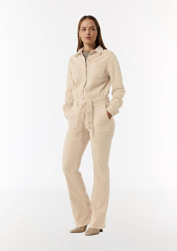 comma - Overall - Jumpsuit - Zacht - Met Wijduitlopende Pijpen