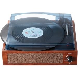 Platenspeler, Snaaraangedreven Draaitafel met 3 Snelheden, Ingebouwde 5 W Stereoluidsprekers en Magnetisch Patroon， Ondersteunt 33/45/78 Toeren