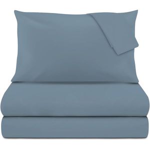 Elegante beddengoed set - 100% katoen - luchtmachtblauw - 1 set