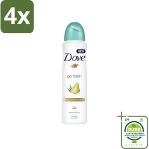 Dove - Deodorant - Spray Go Fresh Pear & Aloe - Frisse en verzorgende geur - 250 ml - Voordeelverpakking - 4 stuks - Dove deodorant - Anti-transpirant