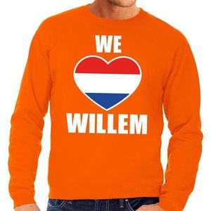 Oranje We Love Willem sweater - Trui voor heren - Koningsdag/ prinsjesdag kleding XXL