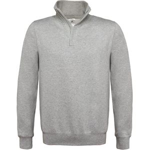 Sweatshirt 1/4 zip rits 'ID.004' B&C collectie Heather Grey maat 3XL
