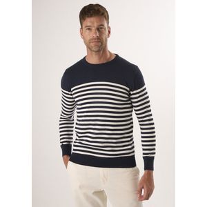 Felix Hardy - Ronde Hals Trui - Navy - %100 Katoen - Heren