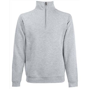 Zwarte fleece sweater/trui met rits kraag voor heren/volwassenen - Katoenen/polyester sweaters/truien 2XL (EU 56)