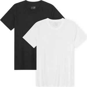 DANISH ENDURANCE T-Shirt voor Heren - Crew Neck - Wit/Zwart - 2 pack - Maat XXL
