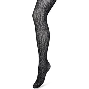 Bonnie Doon Grafische Panty 40 Denier Zwart Dames maat S/M - Grafisch - Print - Gladde Naden - Maximaal Draagcomfort - Chique Panty - Feestelijk - Eclectic Tights - Black - BP221911.101