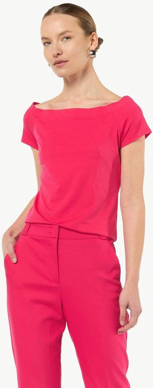 comma - T-Shirt Body - Off-the-Shoulder - Luxe Mix van Modal en Katoen